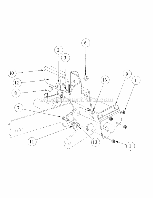 Optional Foot Pedal Deck Lift Diagram and Parts List for M48-KWS 53AB5D4M150 Cub Cadet Sprayer